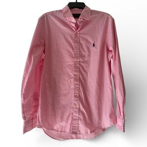Polo Ralph Lauren Pink Striped Button Down Shirt Men’s Medium Pony Logo